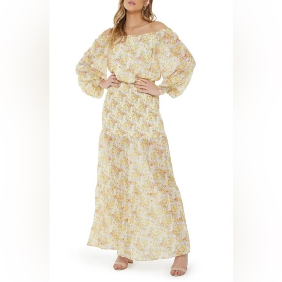 Vici Dresses & Skirts - #146 VICI  Floral Off The Shoulder Long Sleeve Chiffon Dress - Spring Ye…